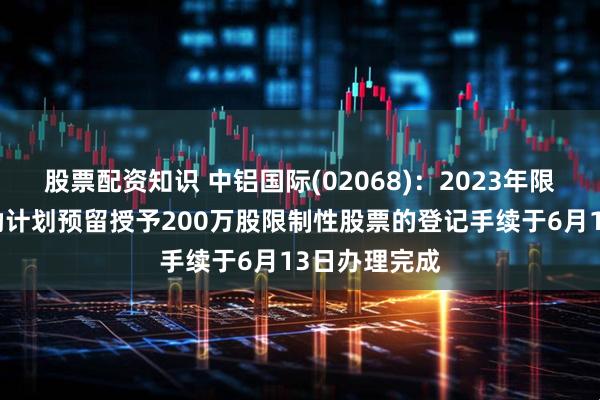 股票配资知识 中铝国际(02068)：2023年限制性股票激励计划预留授予200万股限制性股票的登记手续于6月13日办理完成